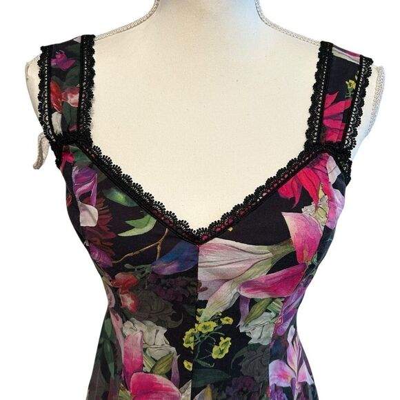 Marchesa Notte Botanical Midi Dress Size 0 Oversized - Picture 7 of 8